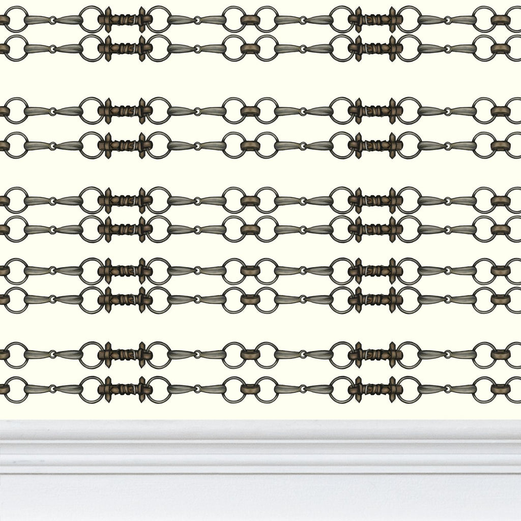 Ivory Simple Brown Bit Pattern Wallpaper