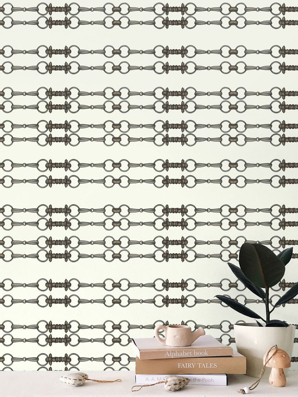 Ivory Simple Brown Bit Pattern Wallpaper