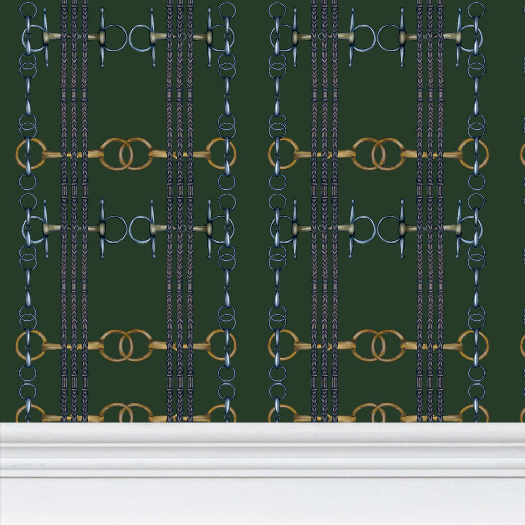 Hunter Green Snaffle Bit and Reins Wallpaper