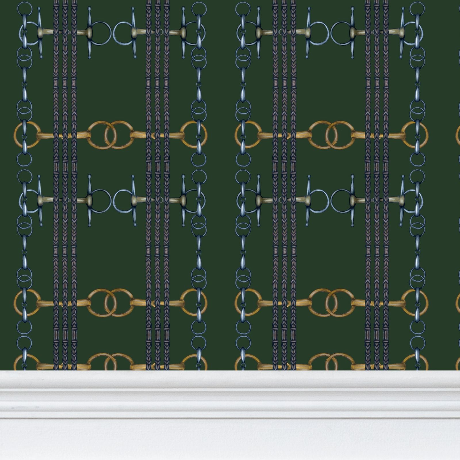 Hunter Green Snaffle Bit and Reins Wallpaper