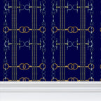 Navy Snaffle Bit and Reins Wallpaper