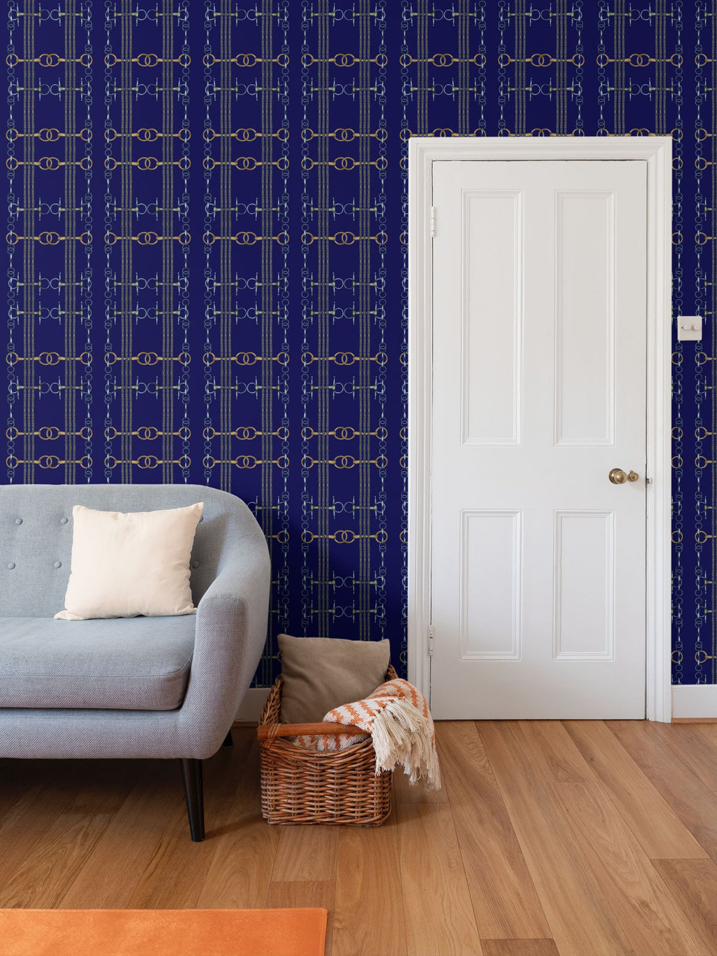 Navy Snaffle Bit and Reins Wallpaper