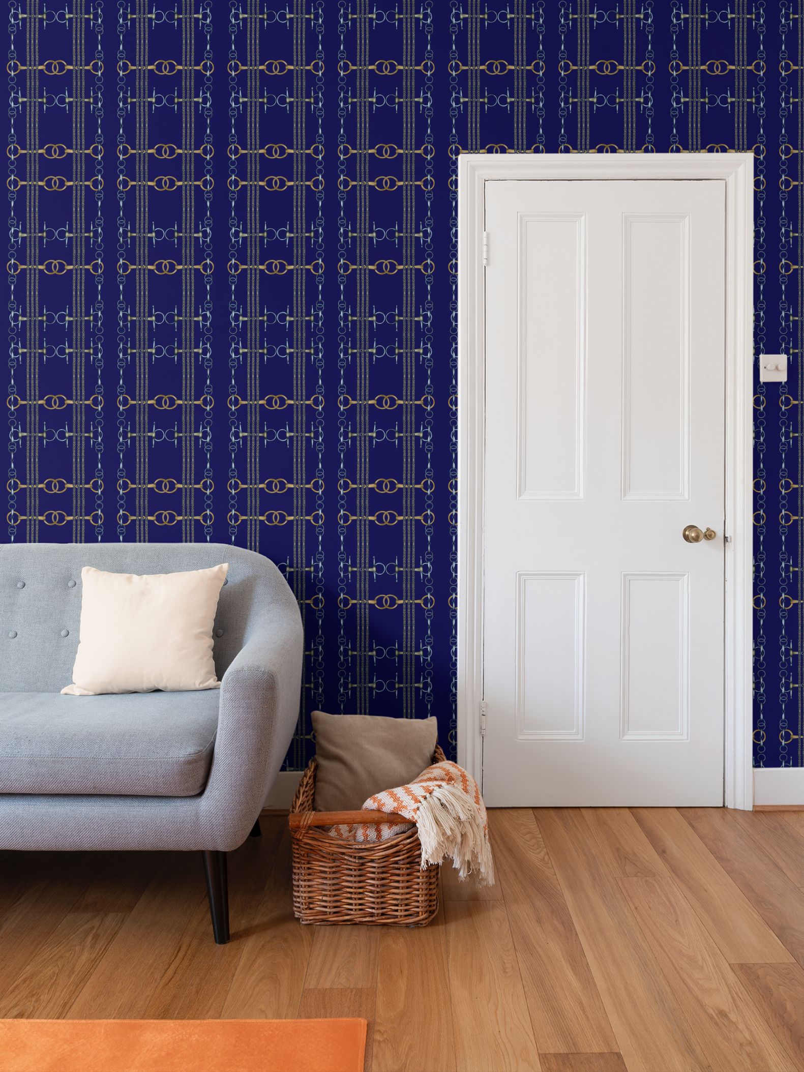 Navy Snaffle Bit and Reins Wallpaper