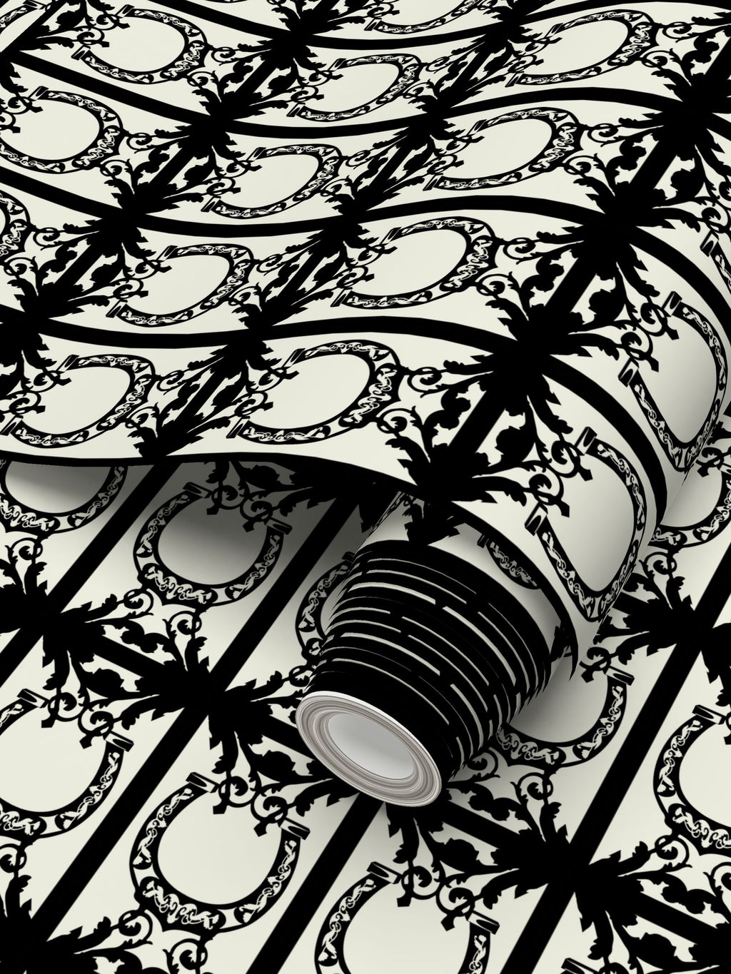 Ivory Elegant Horse Shoe Wallpaper