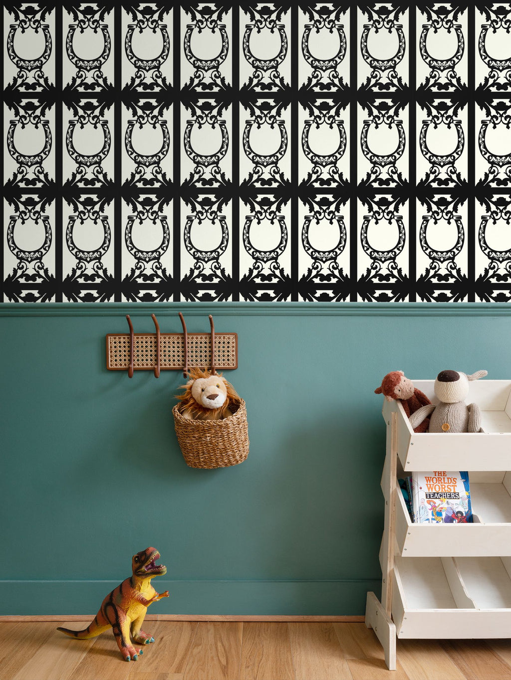 Ivory Elegant Horse Shoe Wallpaper