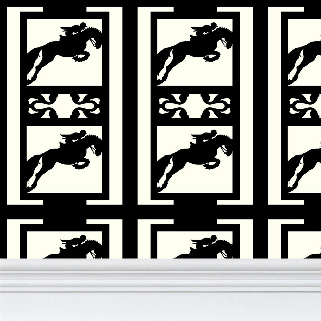 Ivory Jumping Horse Wallpaper