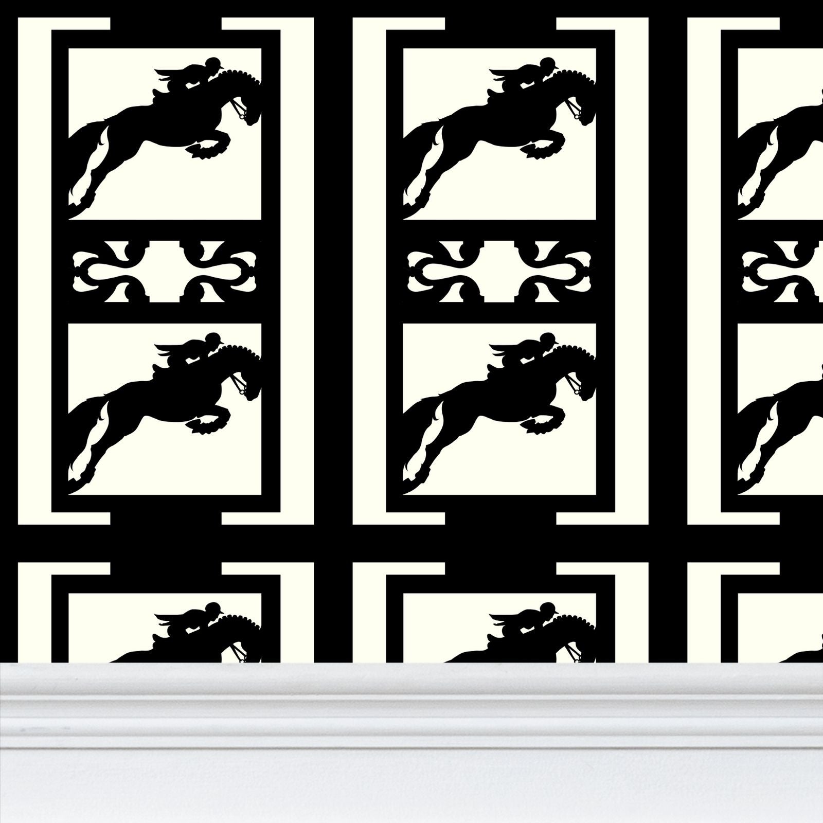 Ivory Jumping Horse Wallpaper