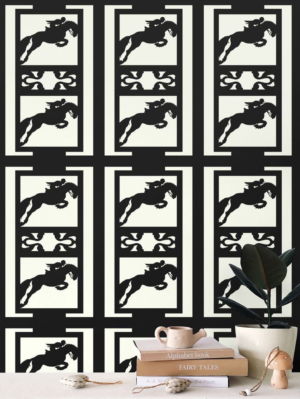 Ivory Jumping Horse Wallpaper