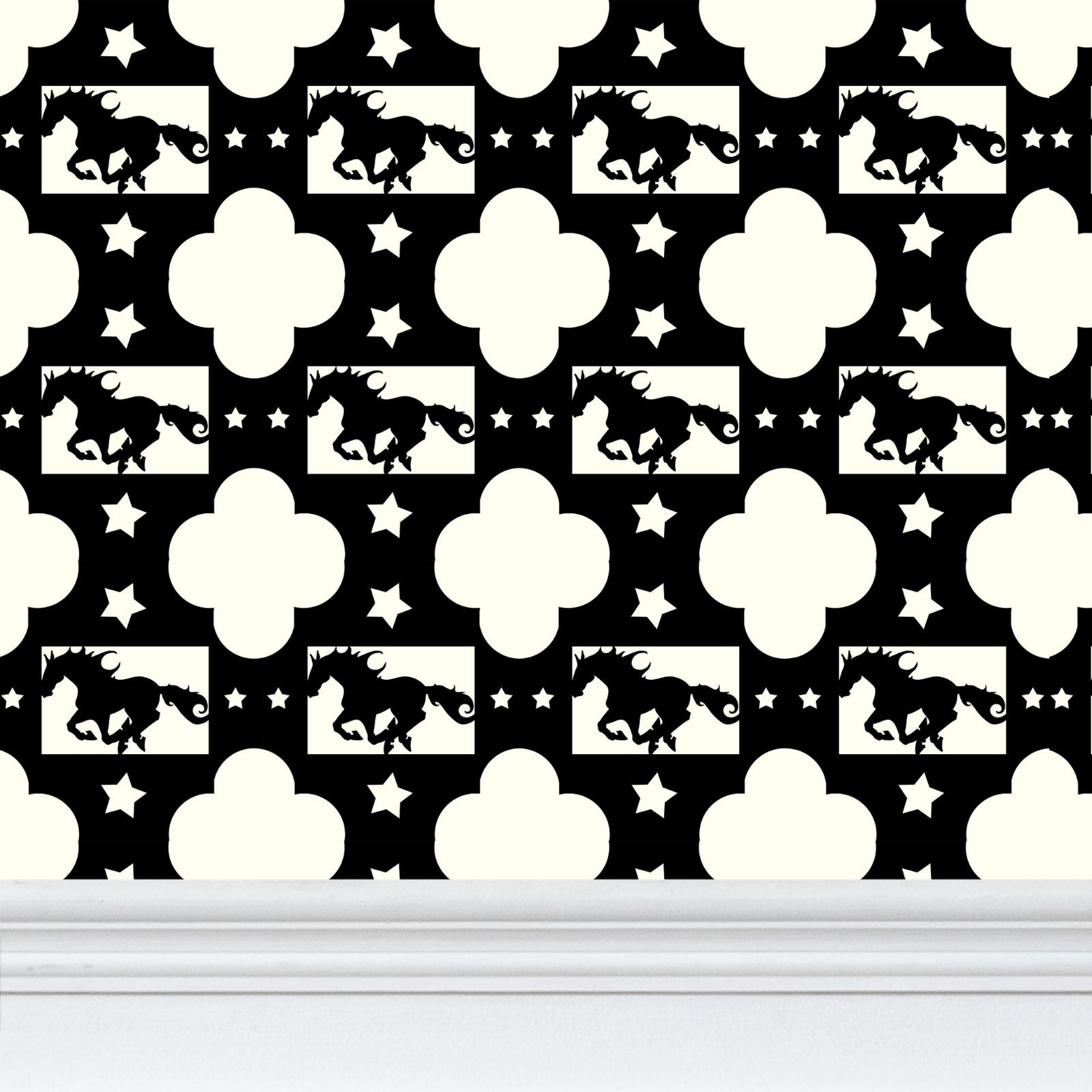 Ivory Running Horse Western Wallpaper Main image