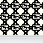 Ivory Running Horse Western Wallpaper