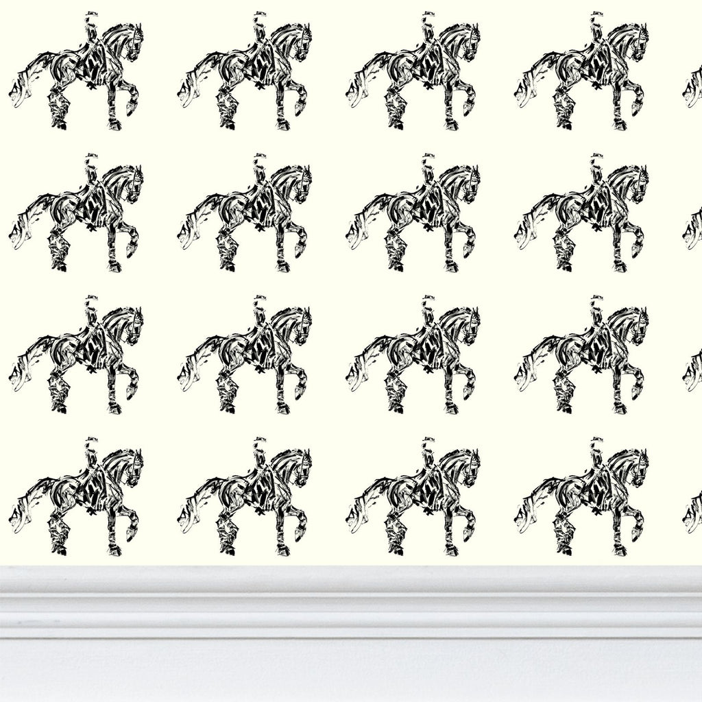 Dressage Horse Motif Wallpaper