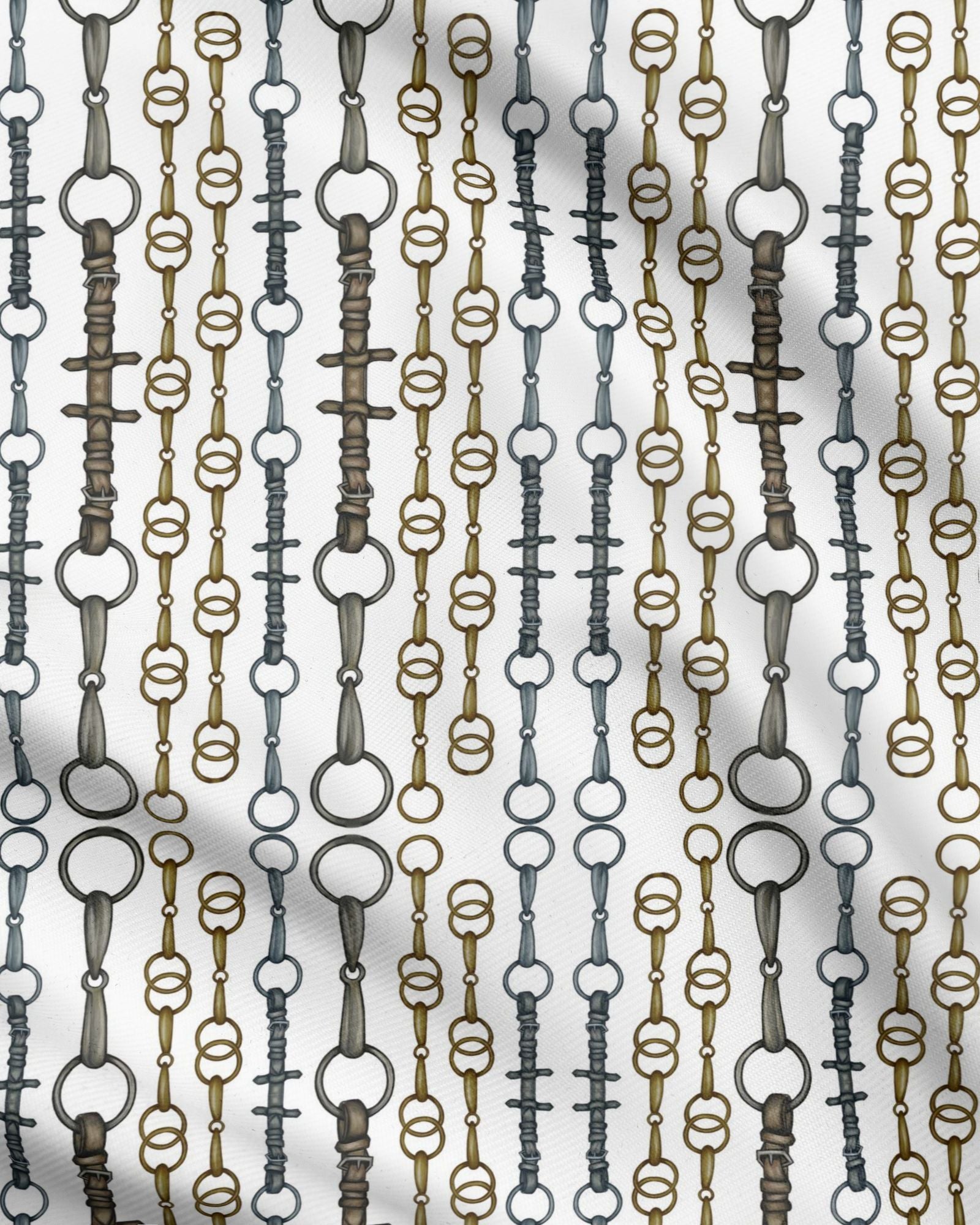 White Linear Bit Pattern Fabric Secondary image