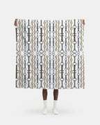 White Linear Bit Pattern Fabric