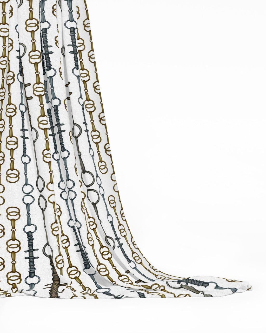 White Linear Bit Pattern Fabric