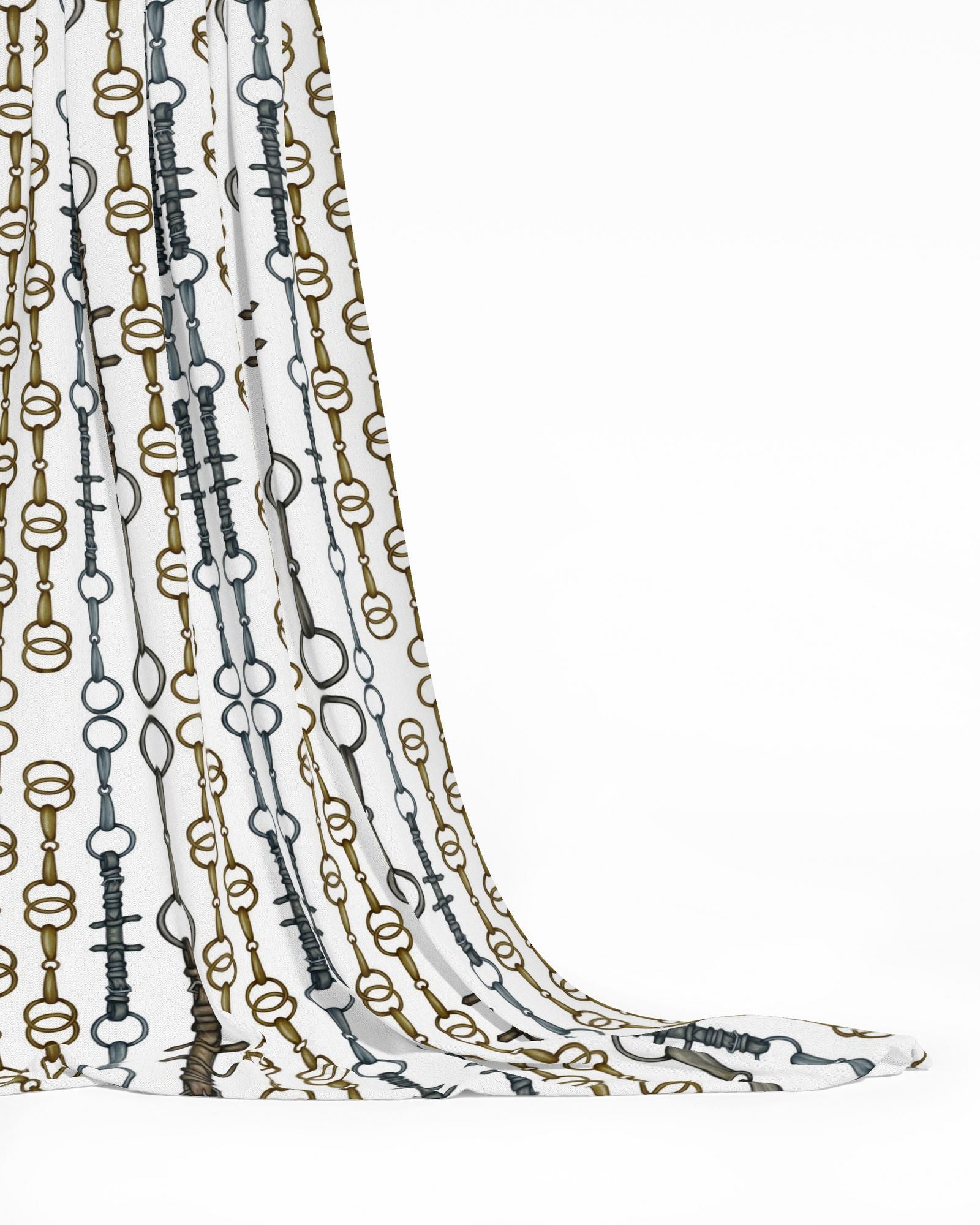 White Linear Bit Pattern Fabric