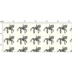 Ivory Dressage Horse motif Fabric