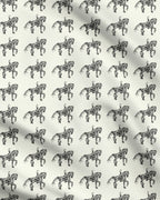 Ivory Dressage Horse motif Fabric