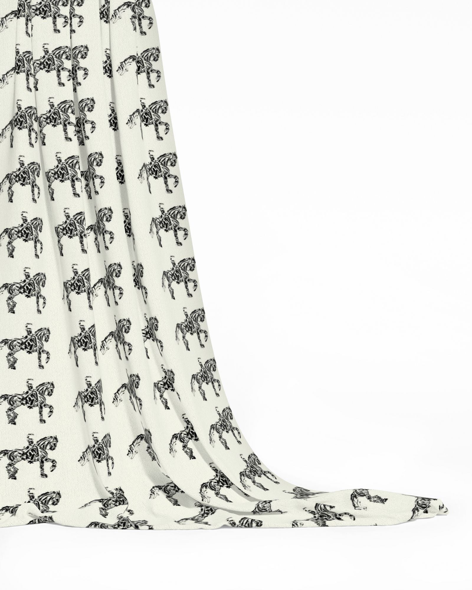 Ivory Dressage Horse motif Fabric