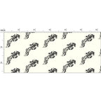 Ivory Jumping Horse Motif Fabric
