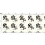 Ivory Rider Motif Fabric