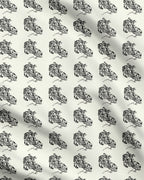 Ivory Rider Motif Fabric