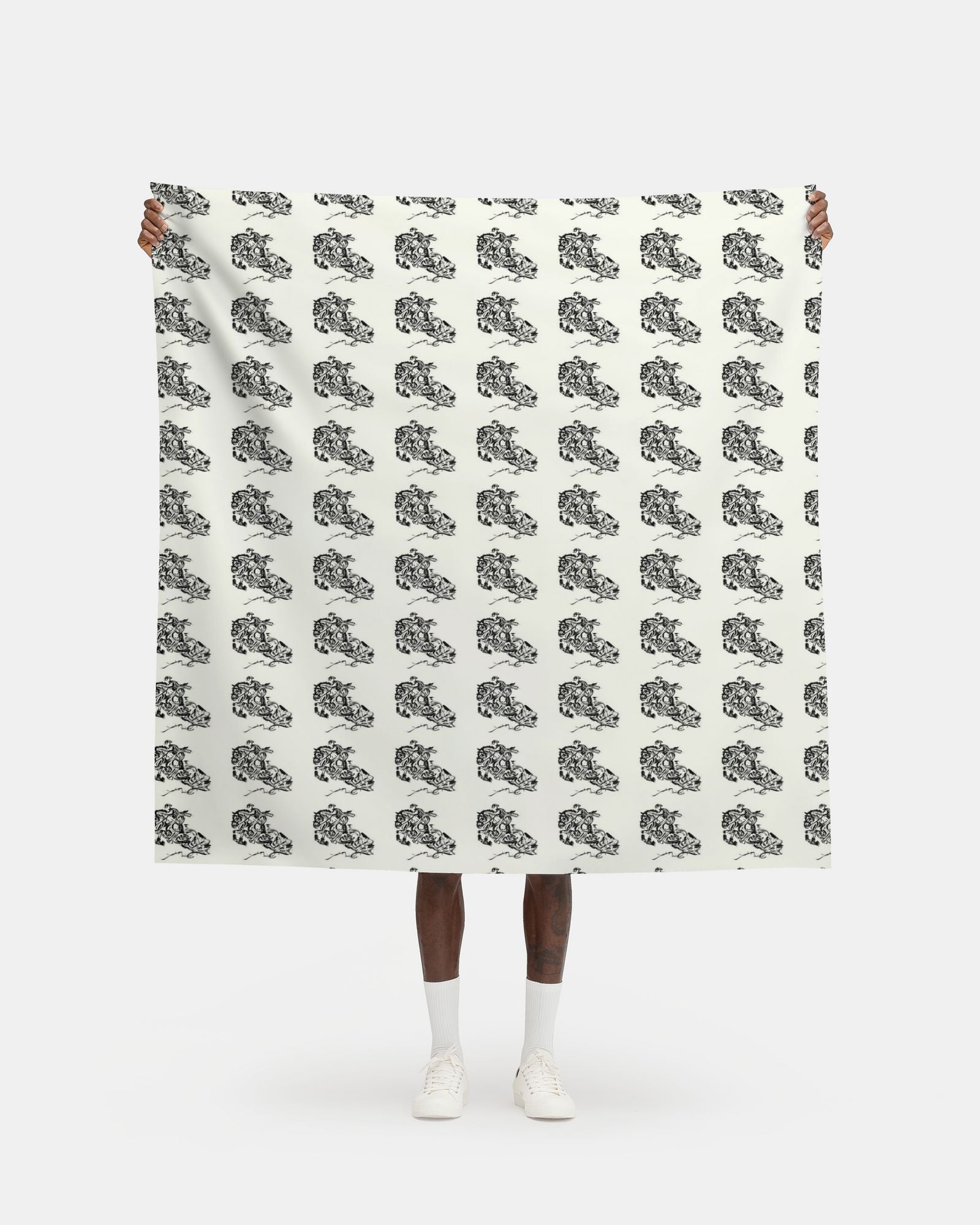 Ivory Rider Motif Fabric