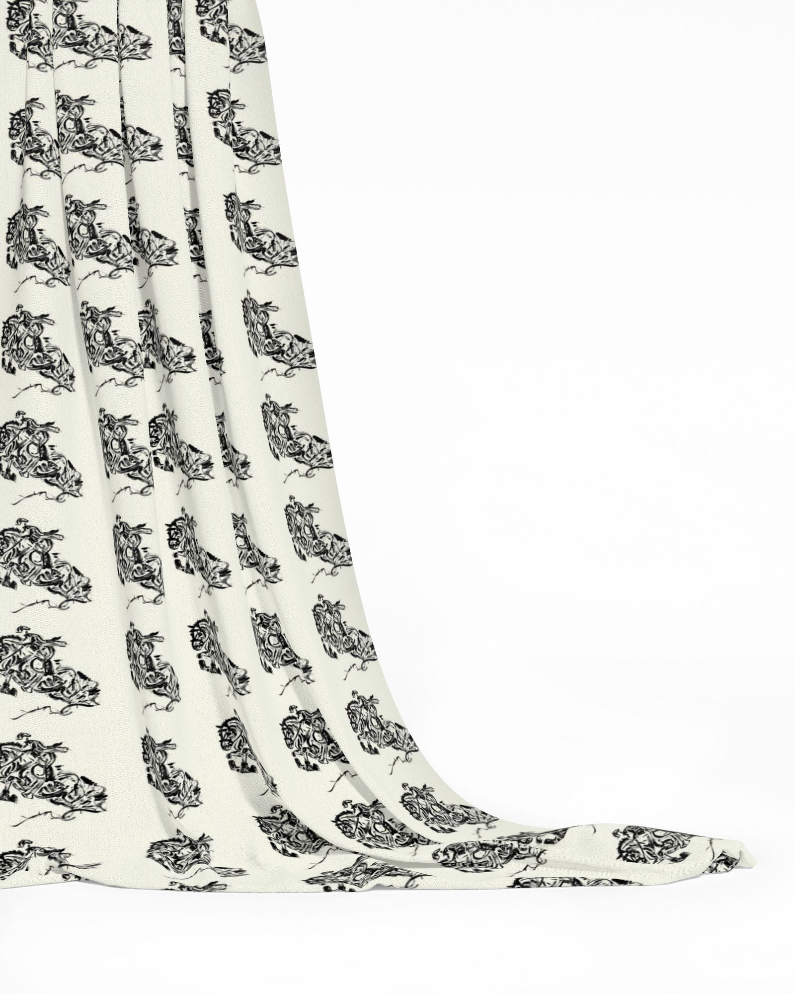Ivory Rider Motif Fabric