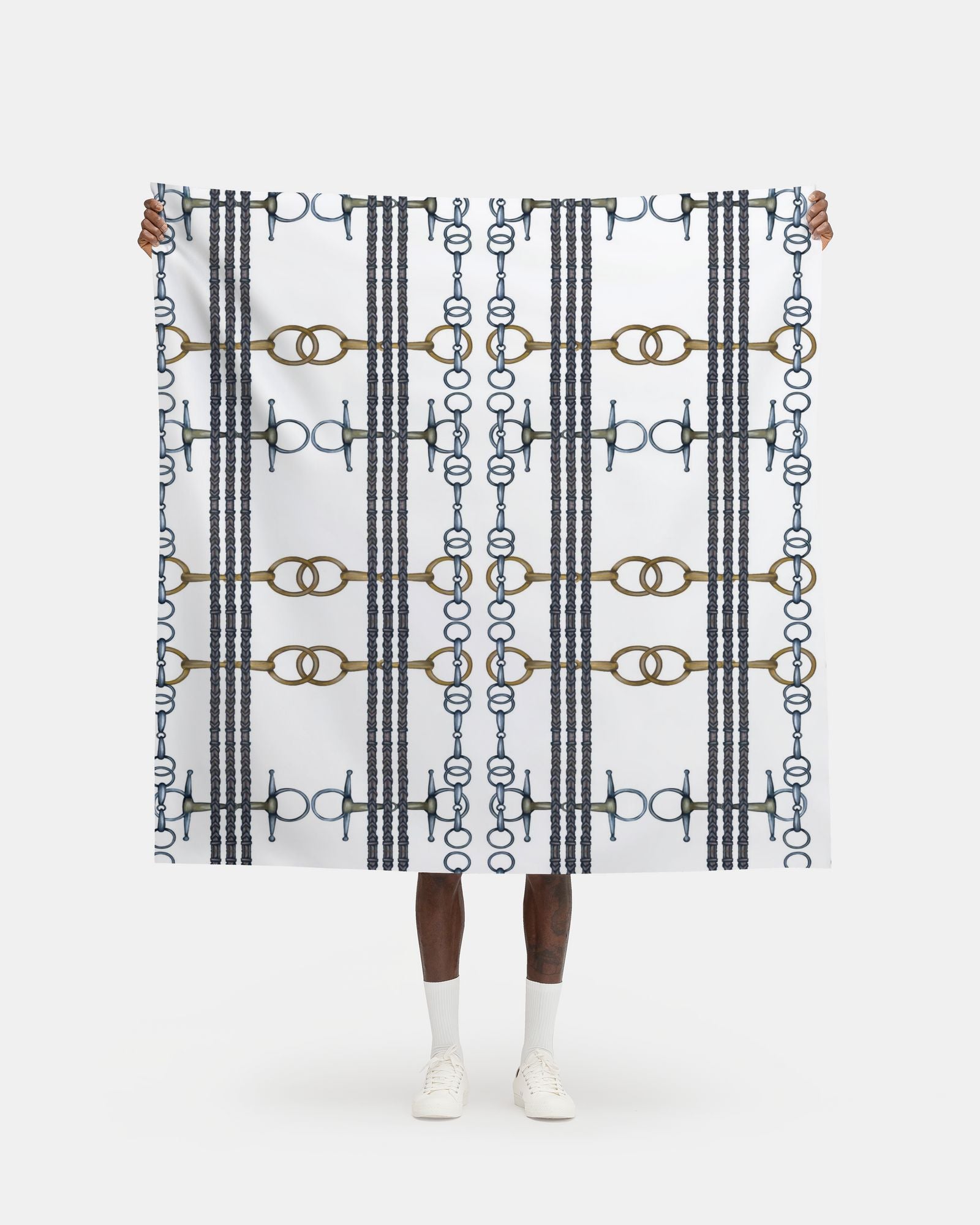 Equestrian Reins and Bits Pattern Fabric