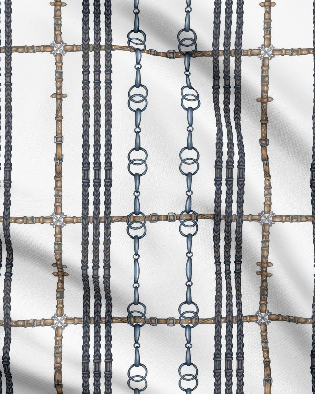Silver Bit and Reins Motif Pattern