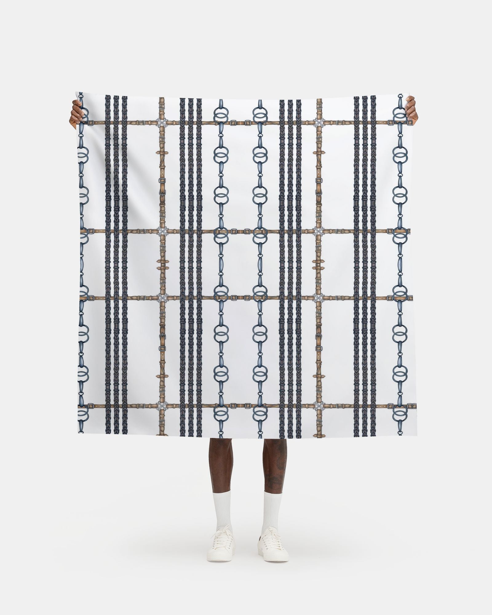 Silver Bit and Reins Motif Pattern