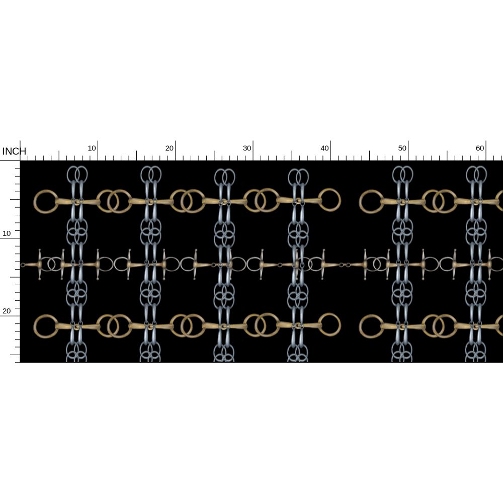 Black and Gold Bit Pattern Fabric