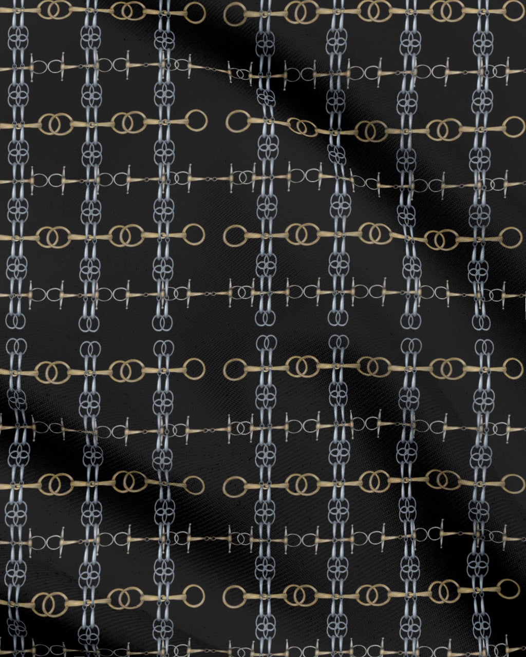 Black and Gold Bit Pattern Fabric