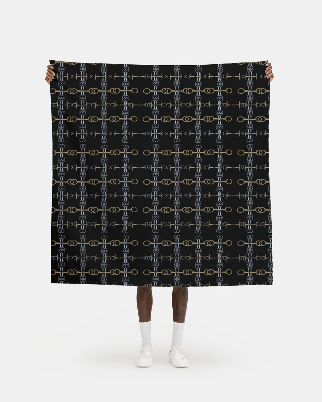 Black and Gold Bit Pattern Fabric