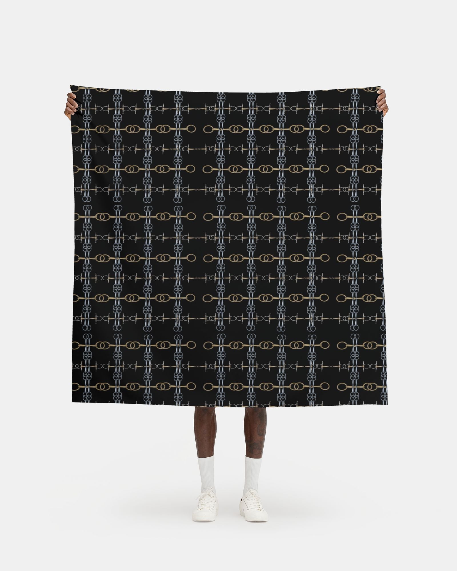 Black and Gold Bit Pattern Fabric