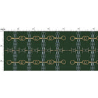 Hunter Green Gold Bit Pattern Fabric