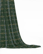 Hunter Green Gold Bit Pattern Fabric
