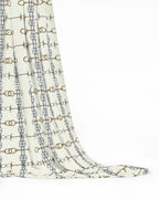 Ivory Gold and Silver Bit Pattern Fabric