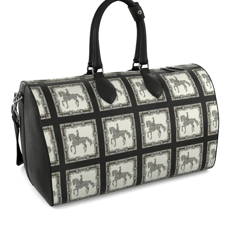Dressage Motif Leather Duffle Bag