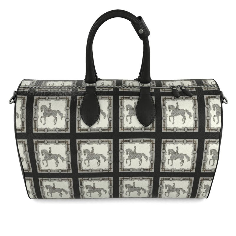 Dressage Motif Leather Duffle Bag Secondary image