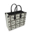 Ivory and Gray Leather Shopper Bag