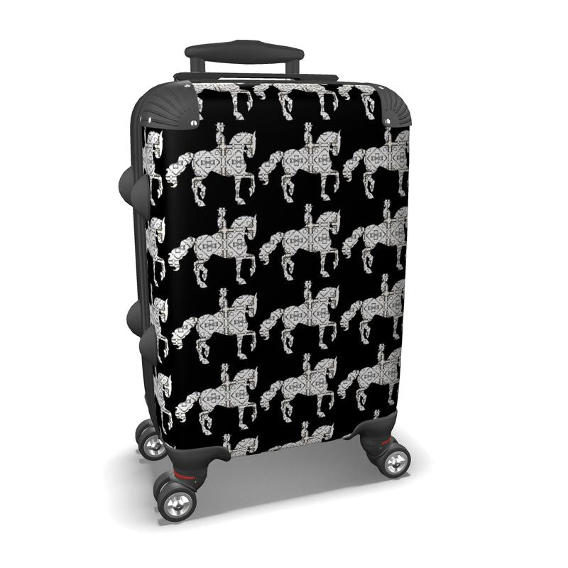 Black and White Dressage Horse Suitcase Main image