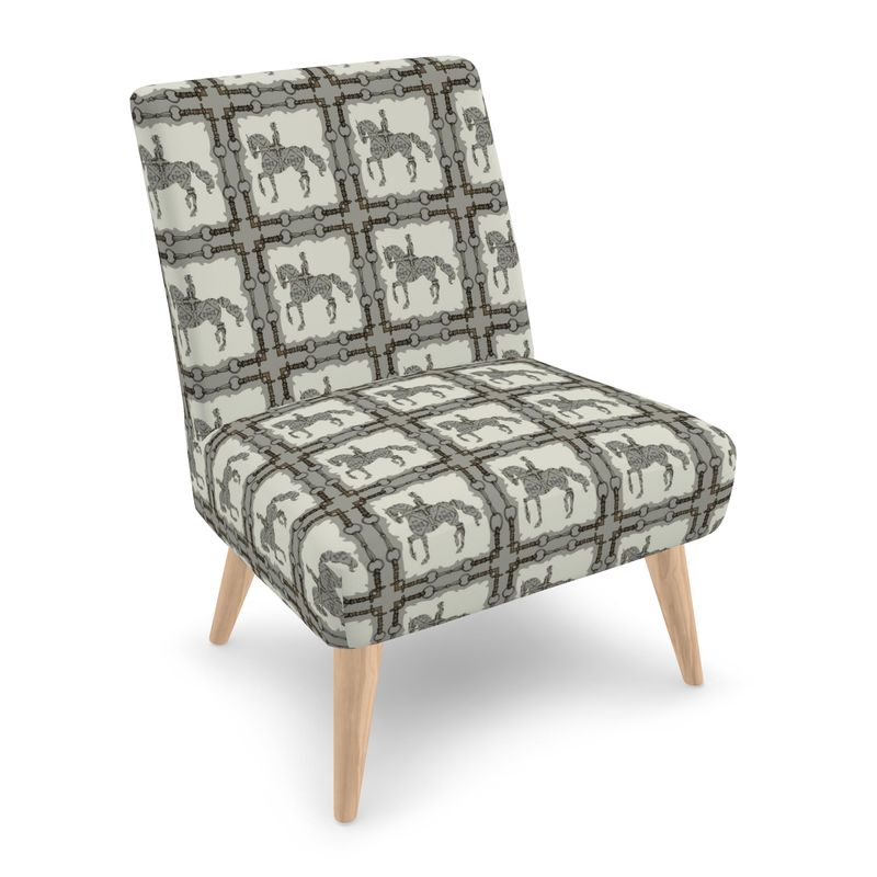 Ivory and Gray Dressage Horse Chair Main image