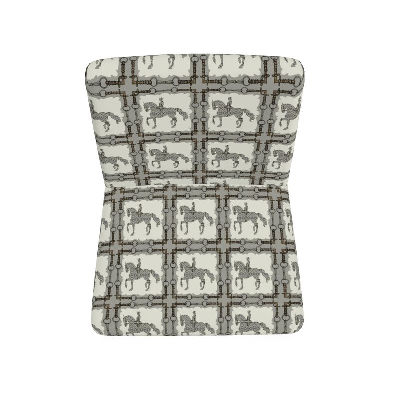 Ivory and Gray Dressage Horse Chair