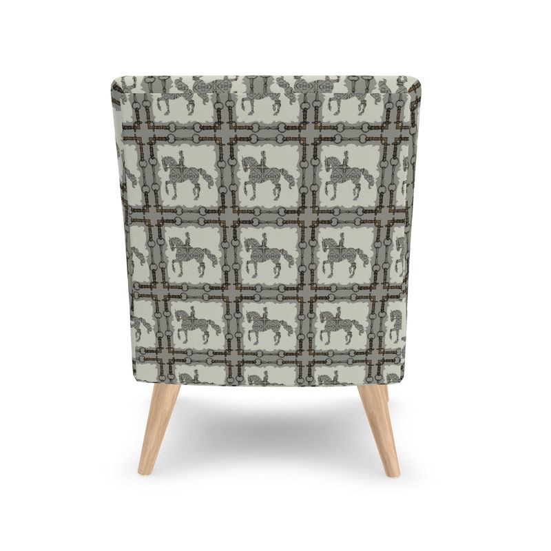 Ivory and Gray Dressage Horse Chair