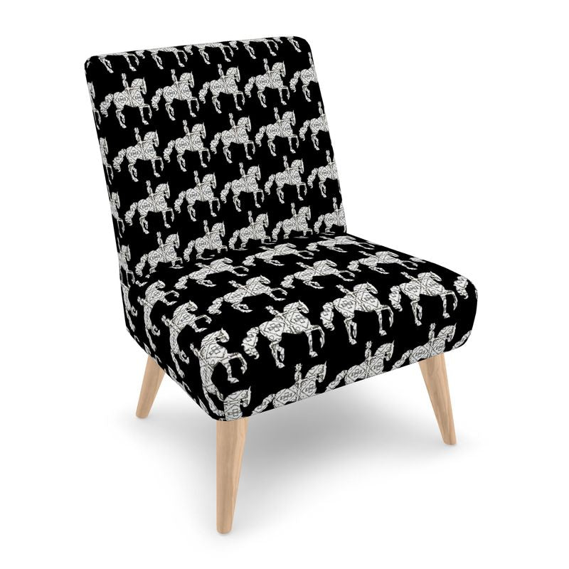 Black and White Dressage Horse Chair Main image
