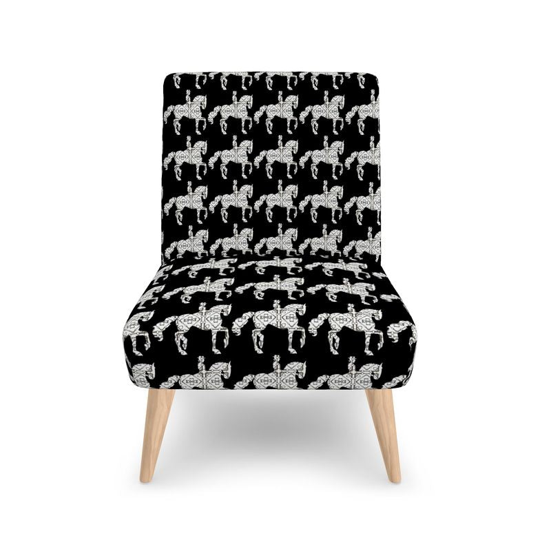 Black and White Dressage Horse Chair Secondary image