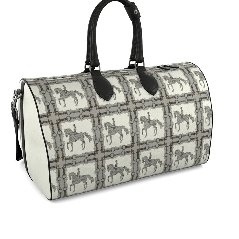 Ivory and Gray Dressage Horse Duffle Bag