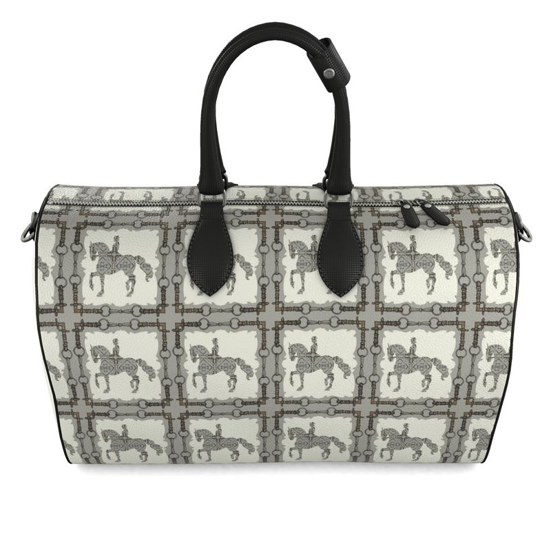 Ivory and Gray Dressage Horse Duffle Bag