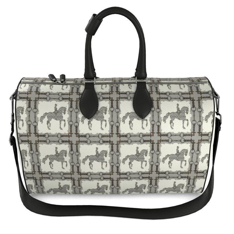 Ivory and Gray Dressage Horse Duffle Bag