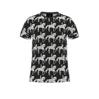 Black and White Dressage All Over Print T Shirt